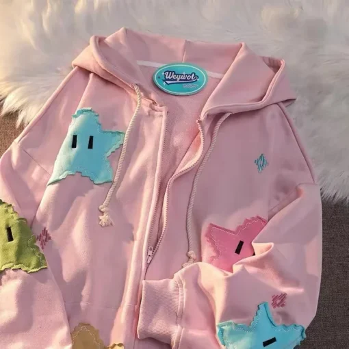 Y2K Oversized Kawaii Zip Up Hoodie - Image 7