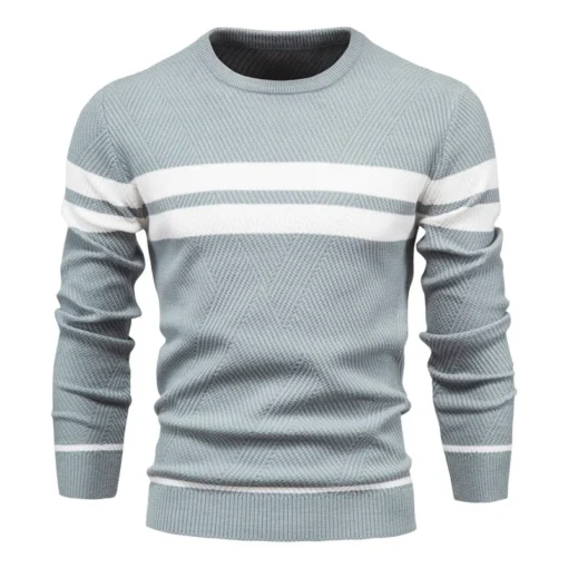 O-neck Patchwork Long Sleeve Warm Slim Sweaters - Image 9