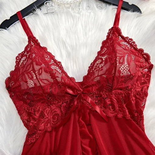 Exquisite Lace Lingerie Nightgown - Image 14