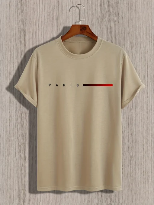 100% cotton loose PARIS Creative Letter print T-Shirt - Image 6