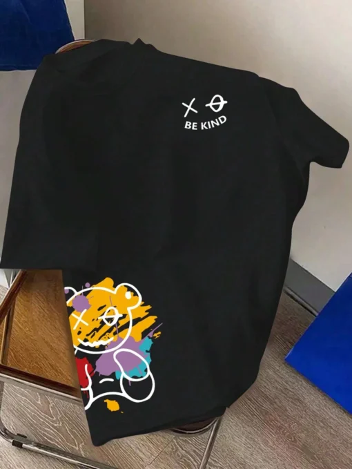 BE KIND letter cartoon print casual short sleeved T-shirt - Image 11