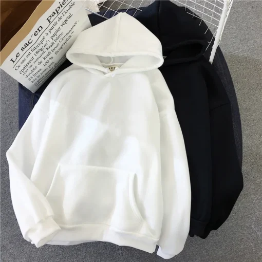 Pullover Casual Solid Hoodie - Image 2