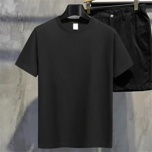 O-neck Round Collar Short-Sleeve Couple White Top Tees - Image 13