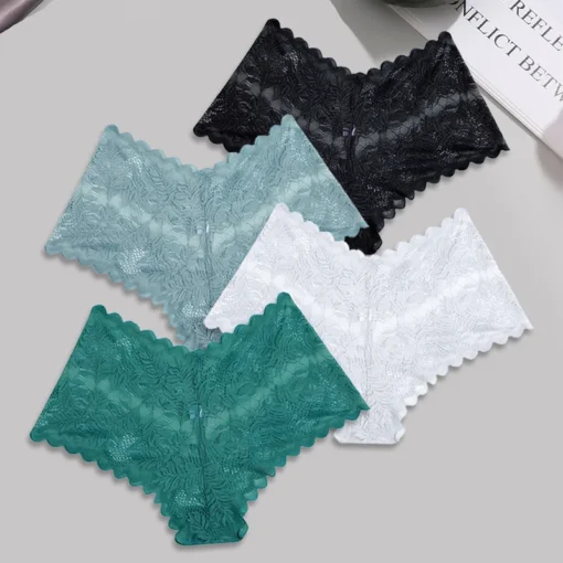 FINETOO 4pcs Lace Floral Underwear - Image 15