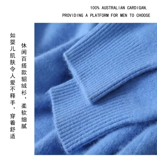 Men's 100% Pure Mink Cashmere Sweater - Image 34