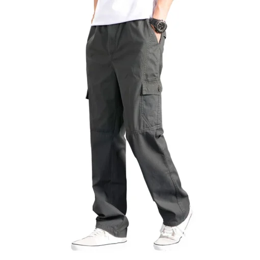 Solid Grey Versatile Work Wear Black Joggers - Image 5