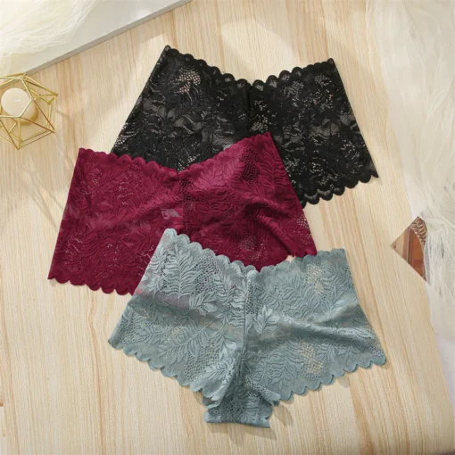 FINETOO 4pcs Lace Floral Underwear - Image 17