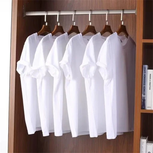 2PCS 100% Cotton Solid T Shirts - Image 14