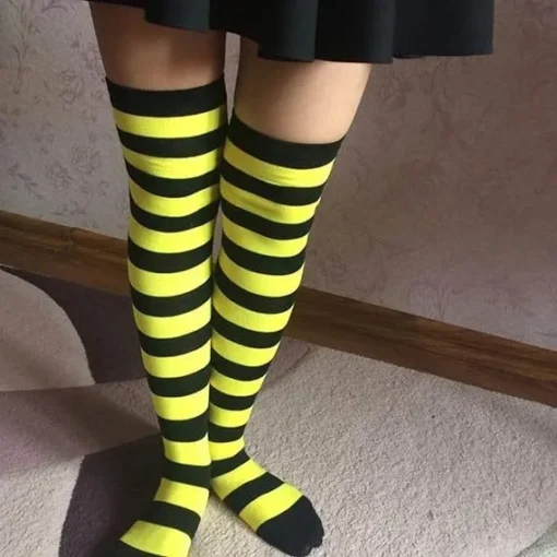 Striped Over Knee Stockings - Image 27