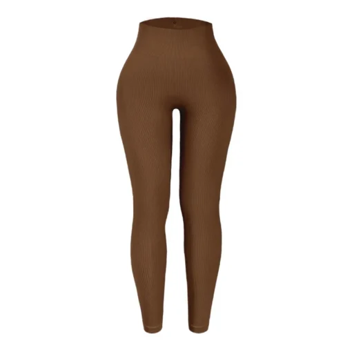 Elastic Thread Knitted Leggings - Image 9