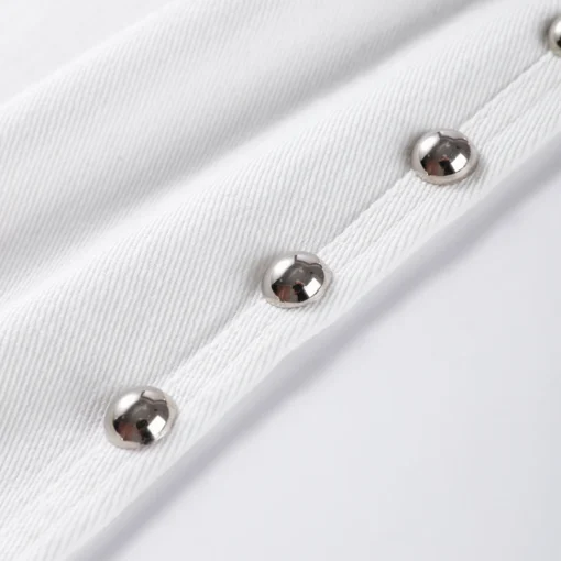 Metal Rivet High Waist Jeans - Image 27