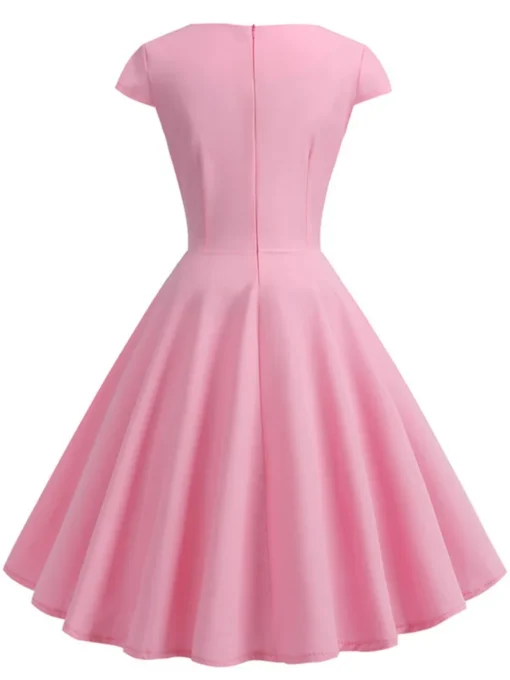 Pink Summer V Neck Dress - Image 2