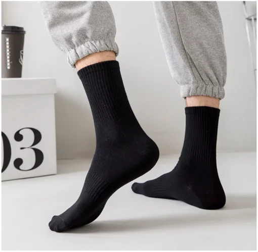 5Pairs Brand Men Cotton New Style White Socks - Image 22