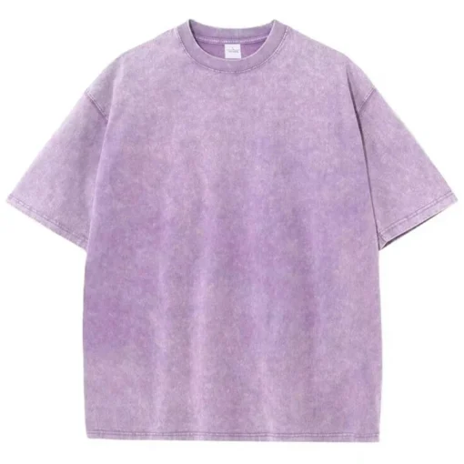 American Style Retro Heavyweight Solid Color Short Sleeved T-shirt - Image 15