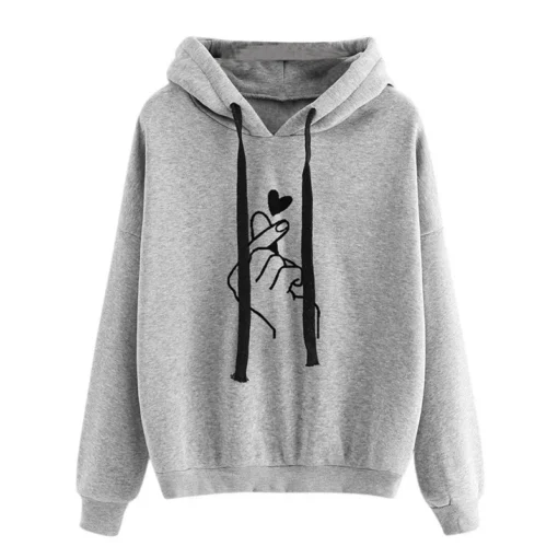 Finger Heart Fleece Hoodie - Image 3