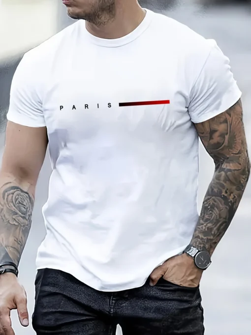 100% cotton loose PARIS Creative Letter print T-Shirt - Image 2