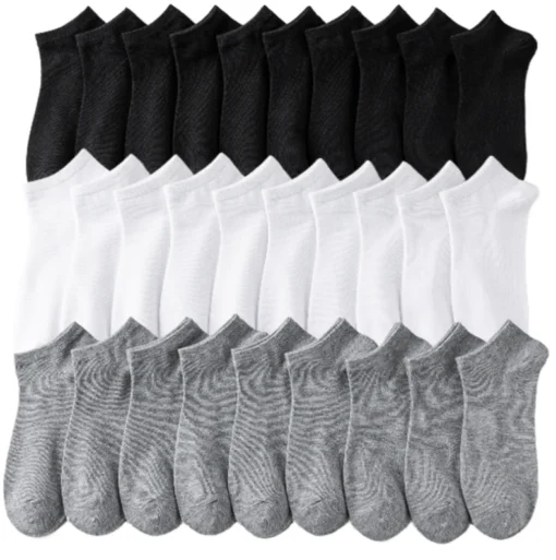 Unisex 40/20/10 Pairs of Solid Color Socks - Image 14