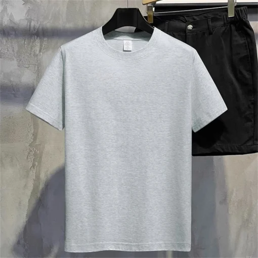 O-neck Round Collar Short-Sleeve Couple White Top Tees - Image 14
