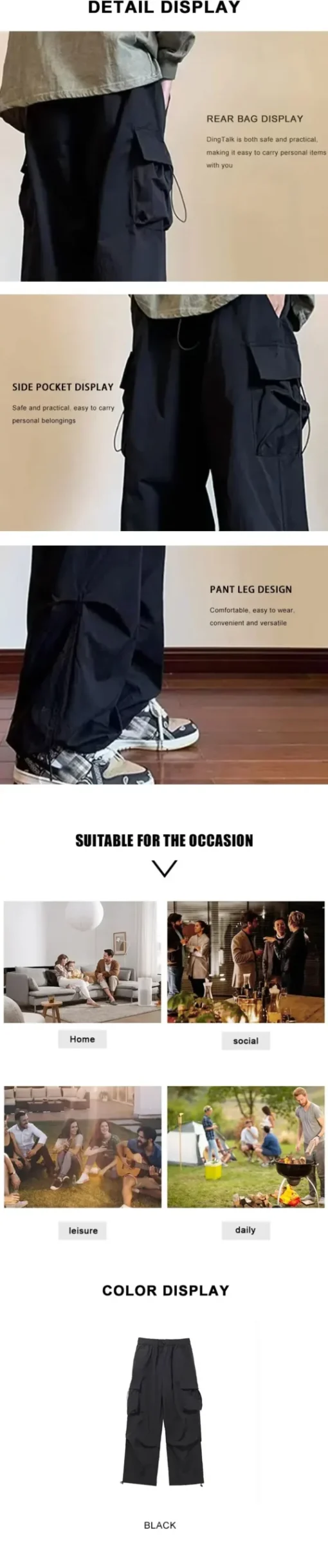 2025 Overalls Multi-Pocket American Hiphop Pants - Image 8