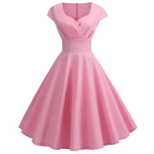 Pink Summer V Neck Dress - Image 10