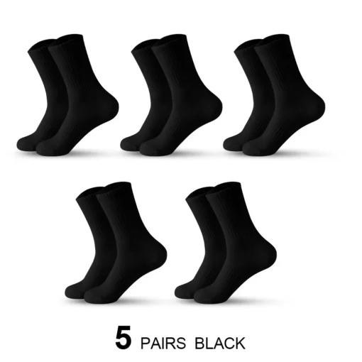 5Pairs Brand Men Cotton New Style White Socks - Image 7