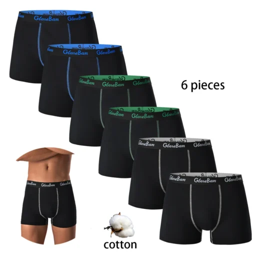 6pcs pack Black Boxer Shorts - Image 9