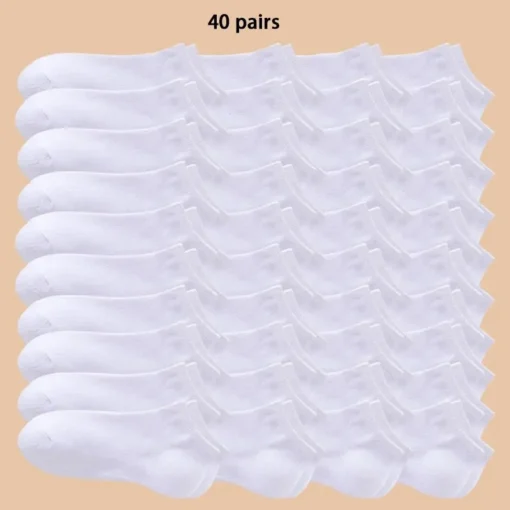 Unisex 40/20/10 Pairs of Solid Color Socks - Image 7