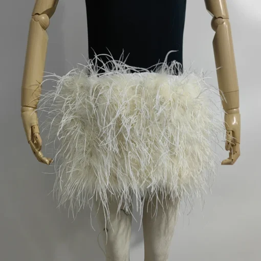 Ostrich Feather Mini Skirt - Image 48