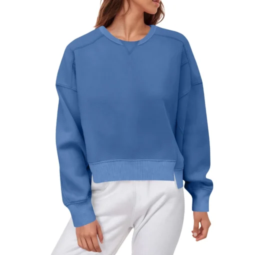 Long-Sleeved Simple Sweatshirt
