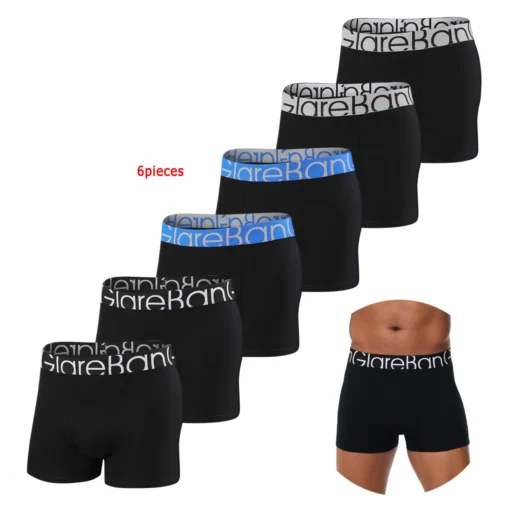 6pcs pack Black Boxer Shorts - Image 13