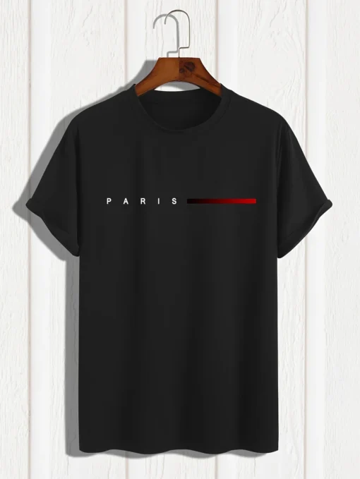 100% cotton loose PARIS Creative Letter print T-Shirt - Image 5