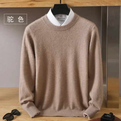 Men's 100% Pure Mink Cashmere Sweater - Image 25