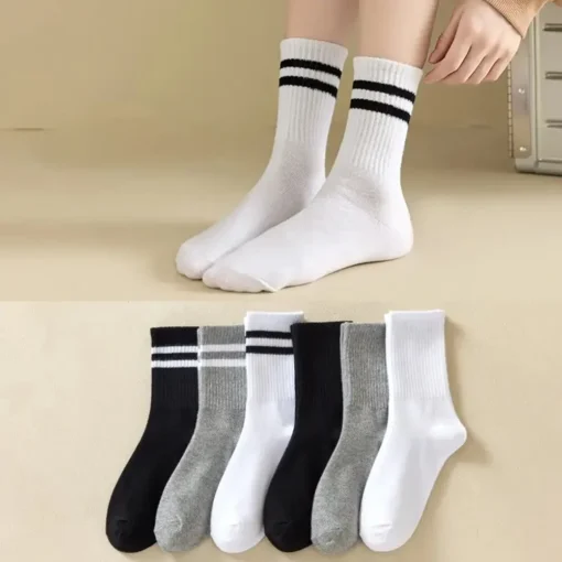 6 Pairs Breathable Mid Socks - Image 6