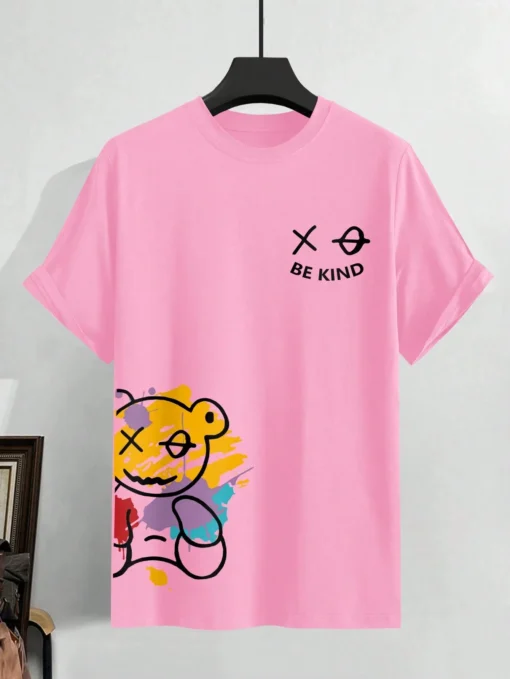 BE KIND letter cartoon print casual short sleeved T-shirt - Image 17