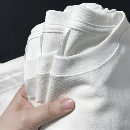 O-neck Round Collar Short-Sleeve Couple White Top Tees