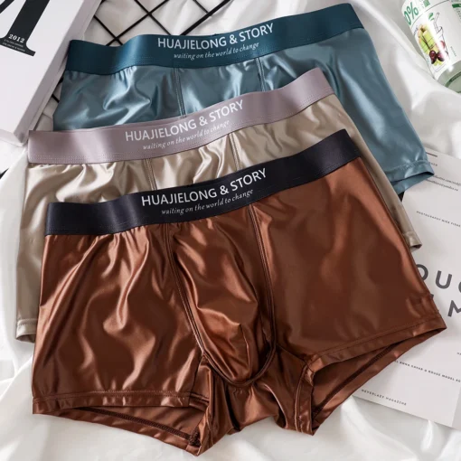 3PCS/Pack Luxury Ice Silk Satin-like Boxers - Image 5