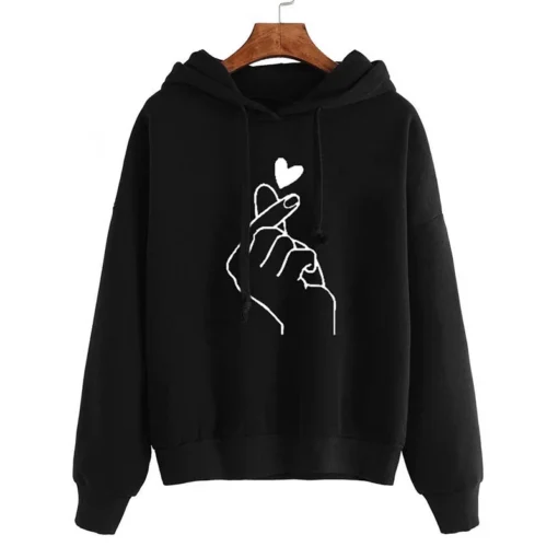 Finger Heart Fleece Hoodie - Image 4
