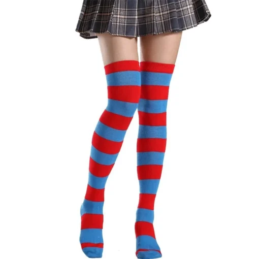 Striped Over Knee Stockings - Image 13