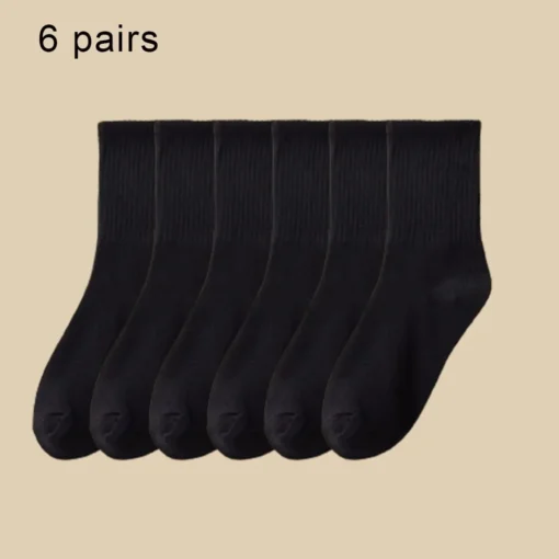 6 Pairs Breathable Mid Socks - Image 7