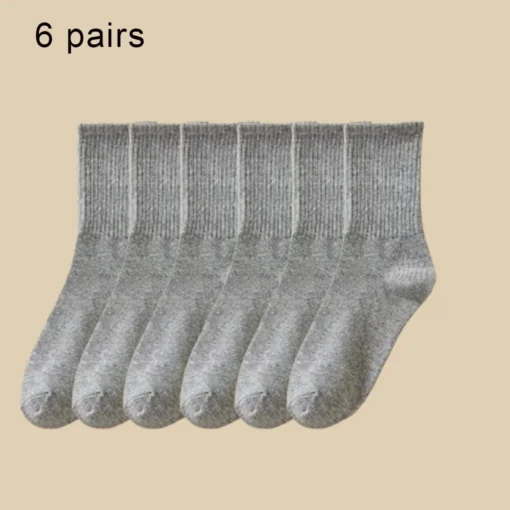 6 Pairs Breathable Mid Socks - Image 9