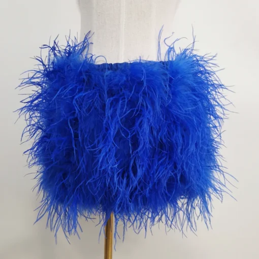 Ostrich Feather Mini Skirt - Image 50