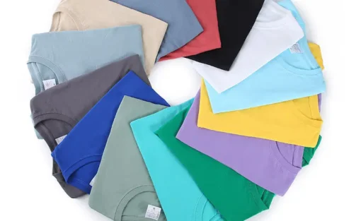 100% Cotton Solid Colour O Neck Short-sleeved Tops - Image 24