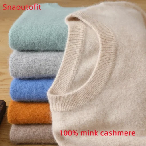 Men's 100% Pure Mink Cashmere Sweater