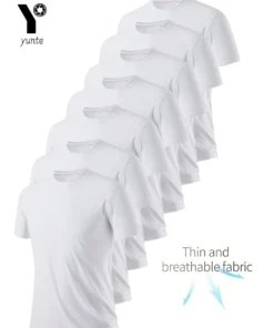 7-Piece White Ultra-Light Men's Quick-Drying Breathable Sweat-Absorbent Shirt