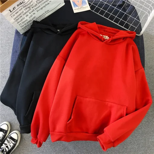 Pullover Casual Solid Hoodie - Image 11