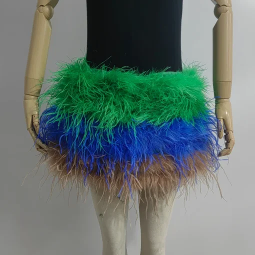 Ostrich Feather Mini Skirt - Image 15