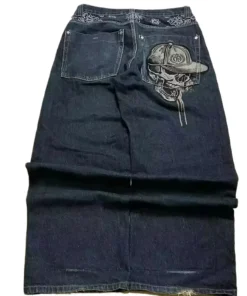 Skull Embroidered Jeans