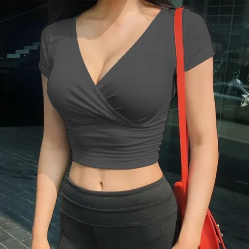 Sexy V-neck T-shirt - Image 21