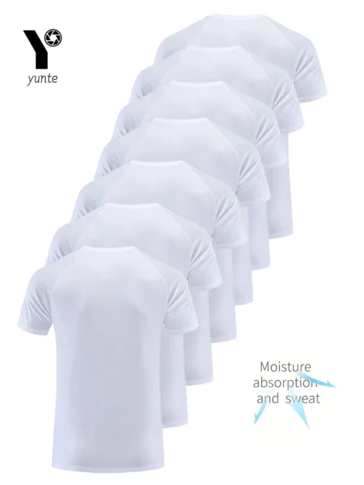 7-Piece White Ultra-Light Men's Quick-Drying Breathable Sweat-Absorbent Shirt - Image 2