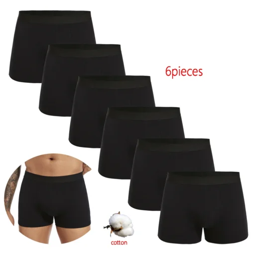 6pcs pack Black Boxer Shorts